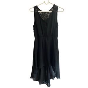Black high low dress with lace back  S